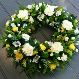 White & Yellow Flower Wreath